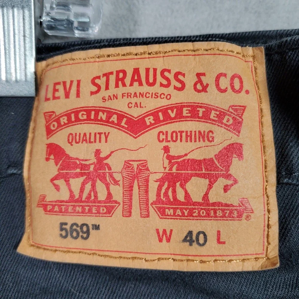 Levi's 569 Denim Shorts Mens W40 Black Stretch Casual Streetwear Summer Skater